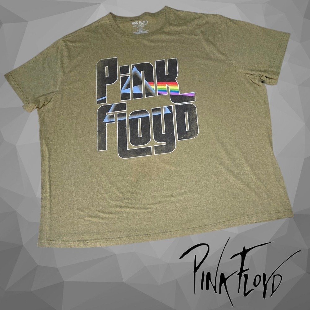 Pink Floyd Mens Dark Side of the Moon Graphic T-Shirt Olive‎ Green Heather 3XB
